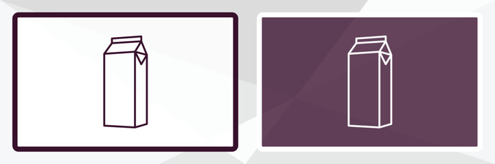 milk brick outline icon. Linear vector from restaurant concept. Thin line white and black milk brick icon isolated on white and dark background