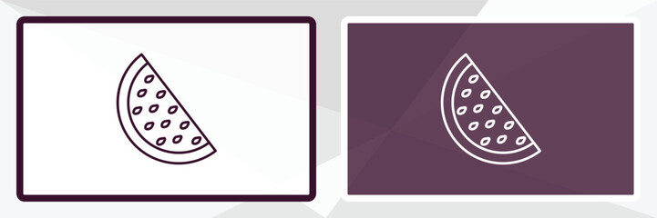 watermellon slice outline icon. Linear vector from restaurant concept. Thin line white and black watermellon slice icon isolated on white and dark background