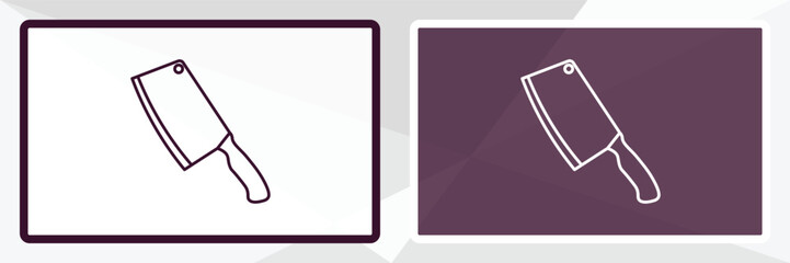 big knife outline icon. Linear vector from restaurant concept. Thin line white and black big knife icon isolated on white and dark background