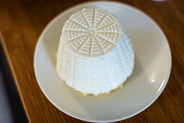 Freshly made Ricotta cheese.
