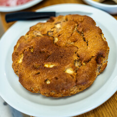 Home made pies on a breakfast buffet.
