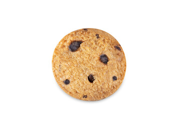 Chocolate chips oatmeal cookies on a white isolated background