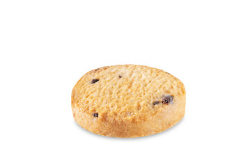 Chocolate chips oatmeal cookies on a white isolated background