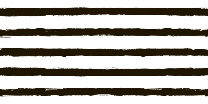 Vector striped pattern, grunge stripe seamless background, black and white brush strokes. Grungy stripes, black paintbrush lines