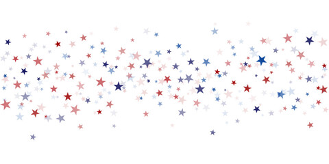 USA flag stars background, red and blue stars confetti, starry glitter