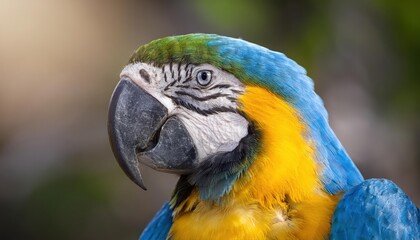 Obraz premium blue and yellow Macaw parrot ( Ara ararauna ) arara-canindé. Colombian species. South America. Latin America.