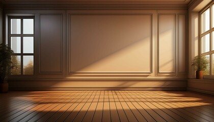 Fototapeta premium empty room with wooden floor