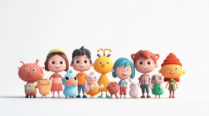 A Group of Animated Characters Standing Together