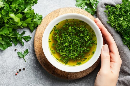 Traditional Turkish healthy food pancar made with green medicinal plants