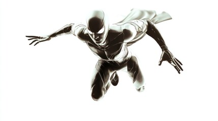 A Silver Superhero Soaring Through the Air