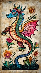 Classical Madhubani Painting Art, Abstract Image, Texture, Pattern Background, Wallpaper, Cover and Screen for Smartphone, PC, Laptop, 9:16 and 16:9 Aspect Ratio