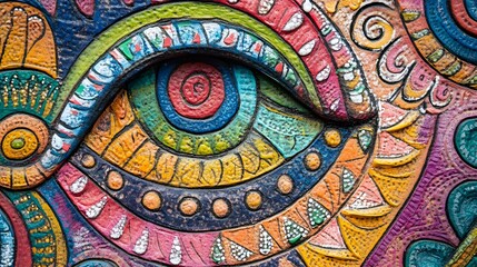 Obraz premium Classical Madhubani Painting Art, Abstract Image, Texture, Pattern Background, Wallpaper, Cover and Screen for Smartphone, PC, Laptop, 9:16 and 16:9 Aspect Ratio