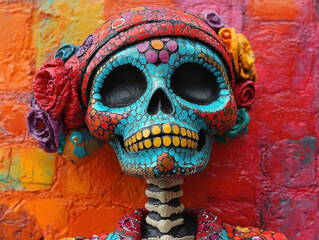 Fototapeta premium Unique Day of the Dead skeleton art images featuring creative and artistic interpretations of skeletons