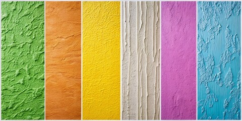 Fototapeta premium Various Drywall Finish Textures for Interior Design and Construction Applications in Home Renovation