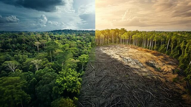 Amazon rainforest turning into dead land due deforestation