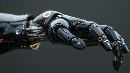 Closeup Minimalist Robotic Arm in CGI 3D Render with High Details