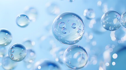 Hydro Bubble Concept in Blue and White Backdrop
