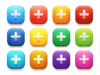 Fototapeta premium Versatile Plus and Minus Icons for User Interface Design, Web Development, and Graphic Elements