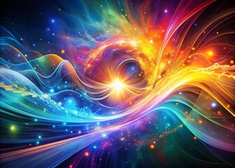 Obraz premium Vibrant Abstract Electric Background with Dynamic Energy Waves and Colorful Light Effects for Design