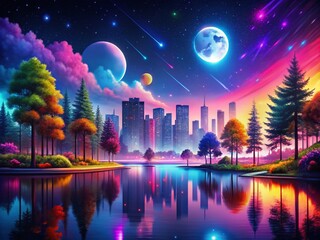 Obraz premium Vibrant and Colorful Wallpaper Backgrounds for Creative Projects and Digital Displays Free to Use