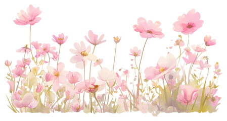 PNG Delicate watercolor pink flower illustration