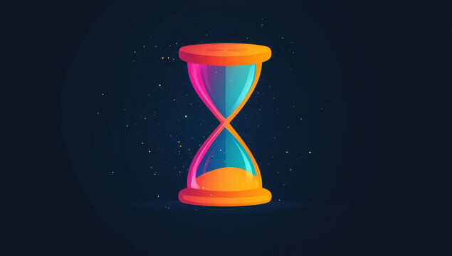 minimalist hourglass icon sleek design contrasting background time management symbol