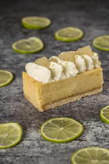 mini lime ingot cake grey background