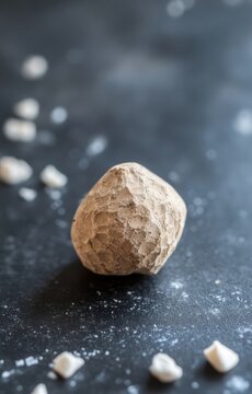 High resolution image of white truffle mushroom with botanical prints tuber magnatum family tuberaceae