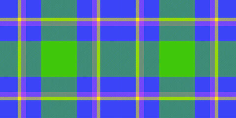 Styled vector seamless background, classy textile tartan plaid. Romantic fabric texture check pattern in blue and green colors.