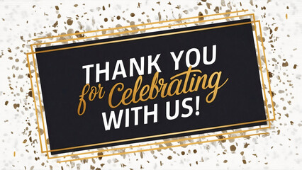 Fototapeta premium Luxurious white card template with golden white lettering saying 