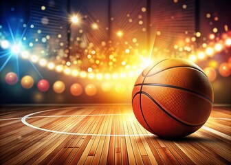 Obraz premium Vibrant Basketball Theme Background with Court Lines and Textures Ideal for Sports and Fitness Designs