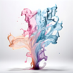 Fototapeta premium Ink-splatters-in-a-variety-of-pale-pastel-tones.