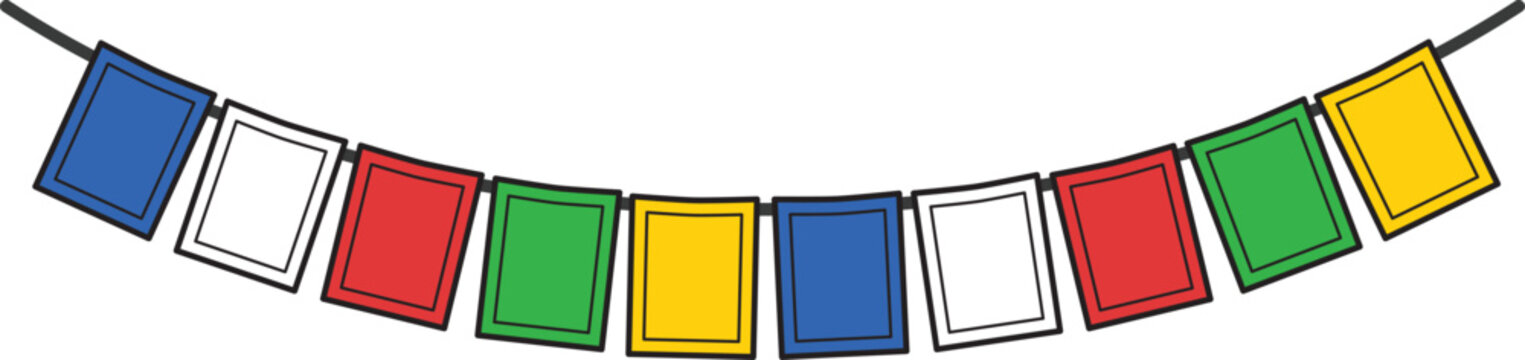 Buddhist Tibetan prayer flag in Himalayan region icon.