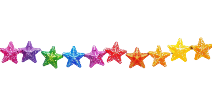 PNG Rainbow mini star white background celebration echinoderm.