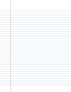 A realistic College-ruled paper in US letter size, featuring a line spacing of 8.4 mm.