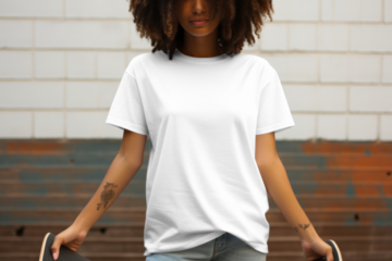 PNG women's tshirt mockup, transparent design