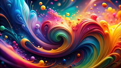 Fototapeta premium Vibrant Color Splash Background with Dynamic Swirls and Blends for Creative Design Projects and Art