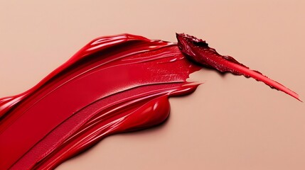 Photography of Lipstick Stripes on Soft Beige Backdrop in Top View Style