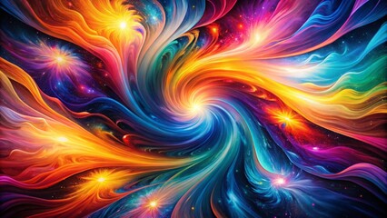 Obraz premium Vibrant Energy Texture with Dynamic Swirls and Colorful Patterns for Creative Design Projects