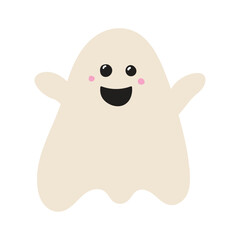 Hand drawn Halloween ghost icon. Vector illustration