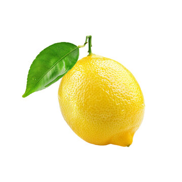 Fresh lemon isolated on transparent background.