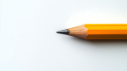 Minimalist View of a Single Pencil on a White Background, Showcasing Its Clean Lines and Simple Elegance
