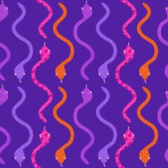 Cartoon animals seamless snake pattern for wrapping and kids new 2025 year