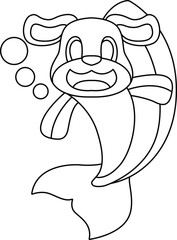 Dog Fish Animal Vector Graphic Art Illustration