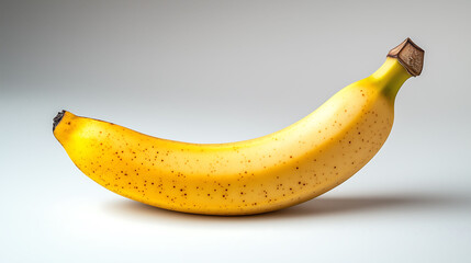 Vibrant Yellow Banana Minimalist Studio Shot Isolated White Background Health & Wellness