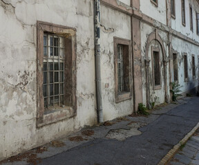narrow street in old port city