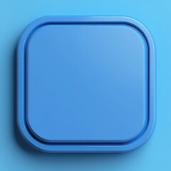 Obraz premium 3D Rendered Blue Square Icon with Round Corners for Mobile Application Button - Modern and Sleek Design Isolated on Transparent Background