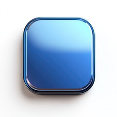 Obraz premium 3D Rendered Blue Square Icon with Round Corners for Mobile Application Button - Modern and Sleek Design Isolated on Transparent Background