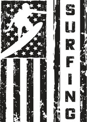 Obraz premium Surfing, Sports, American Flag, Surfer, Hobby, Wave Riding, Champion, Competition, Championship, Game, Team, Dad, Vector, Silhouette, Logo