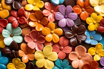 Colorful ceramic flower pattern background. Abstract flower texture design.